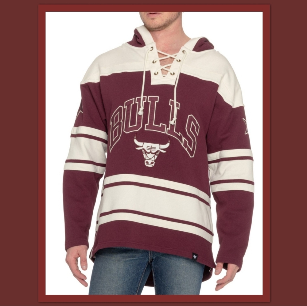 47 BRAND CHICAGO BULLS SUPERIOR LACER HOODIE